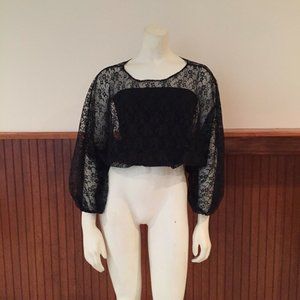 Vintage Black Lace Top and Strapless Top with Ruching - Size: Small (estimated)